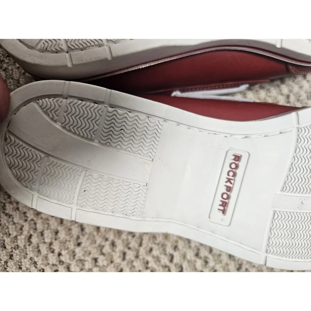 NEW‎ Rockport Men's Red Leather Boat Deck Shoes Size 11 M  ⚡️